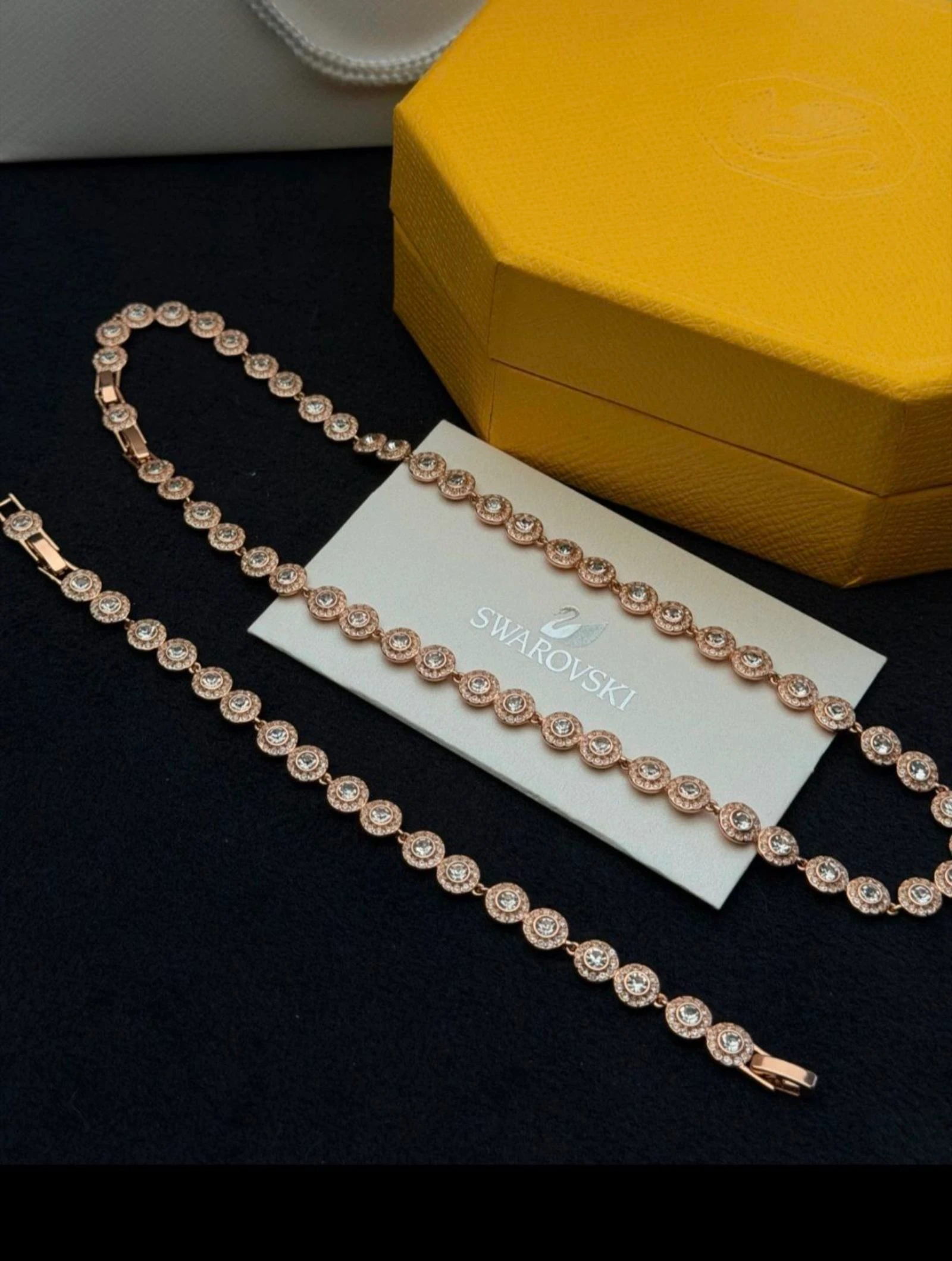 Conjunto Swarovski Angelic rose gold 